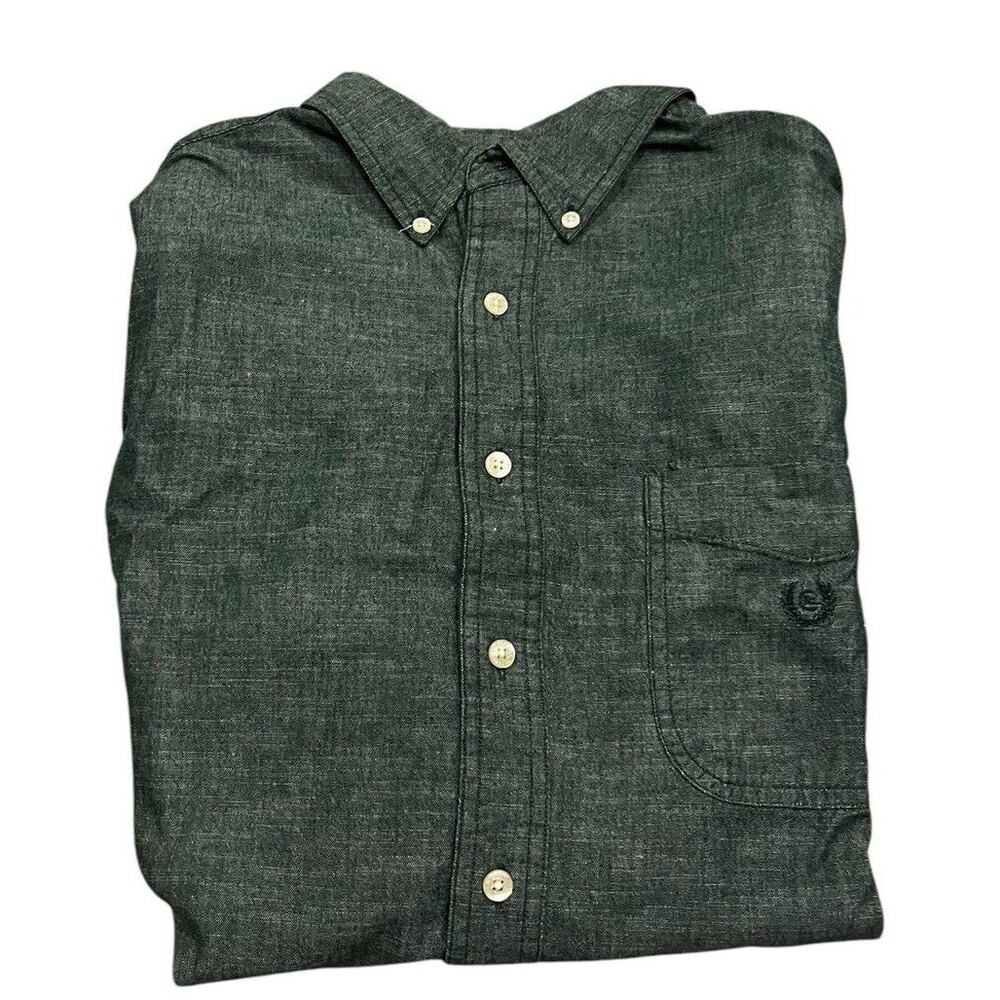 Chaps Ralph Lauren Men's Longsleeve Shirt Large Green Cotton - Picture 3 of 5
